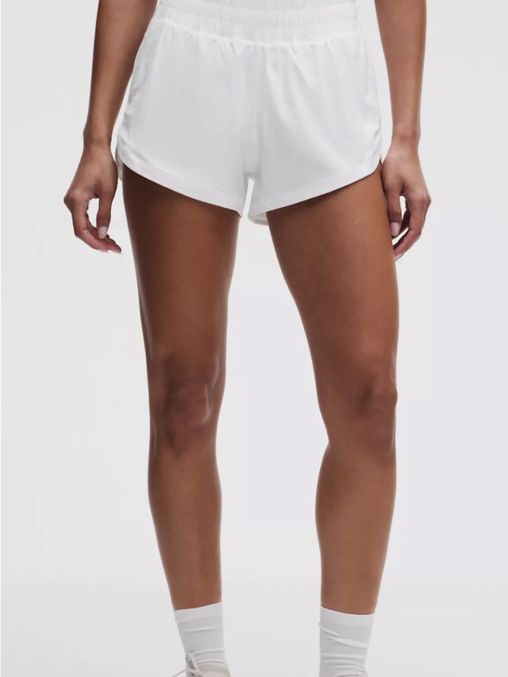 Track That High-Rise White Athletic Running Shorts